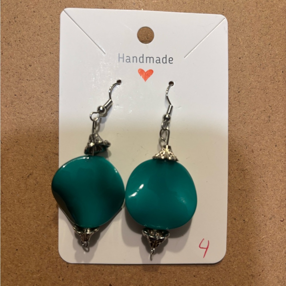 Handmade Teal Earrings